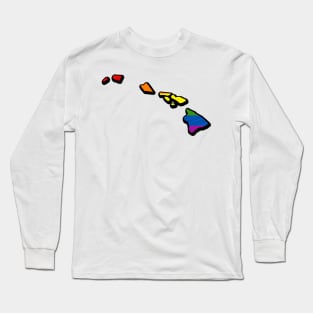 Rainbow Hawaii Outline Long Sleeve T-Shirt